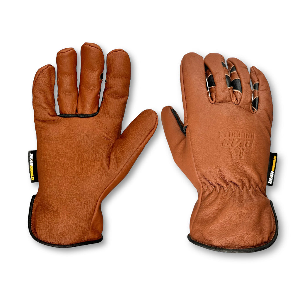 Redrock | Brown Heavy Duty Leather Cowhide Gloves | Bear